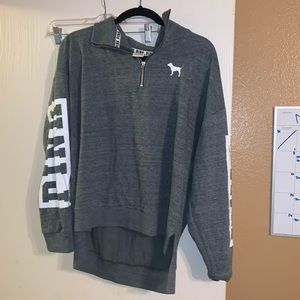 Grey Pink pullover half zip